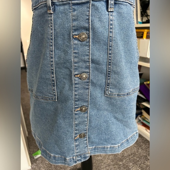 Peace Love Eco By Rewash Button Up Mi I Denim Dress size Medium - Picture 3 of 12